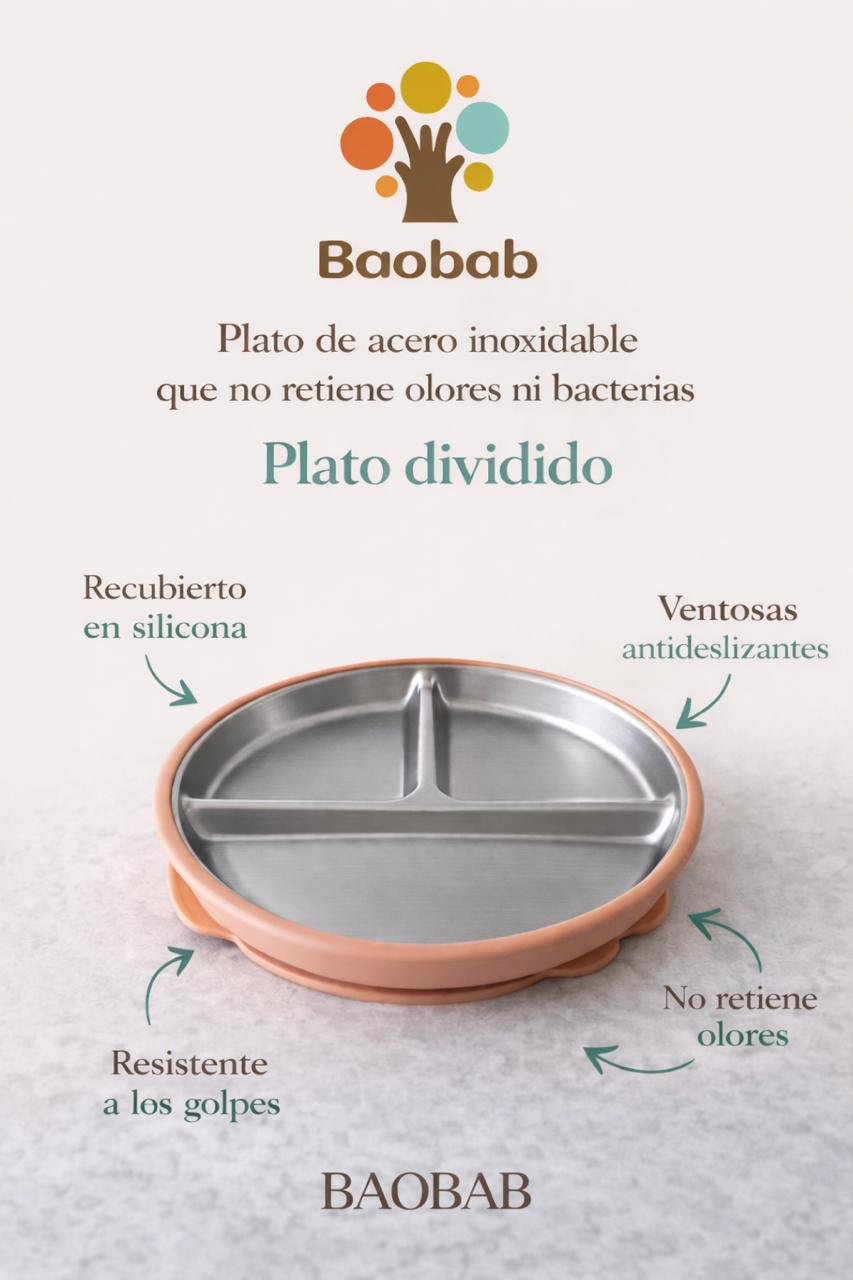 Plato Acero Inoxidable dividido